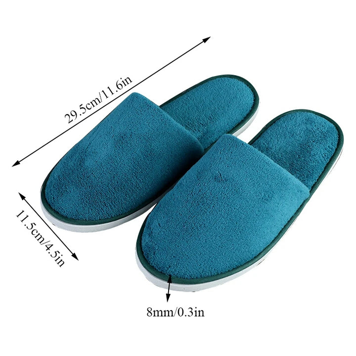 Soft Plush Cotton Cute Slippers Shoes Couple Unisex Non-Slip Floor Indoor Home Furry Slippers