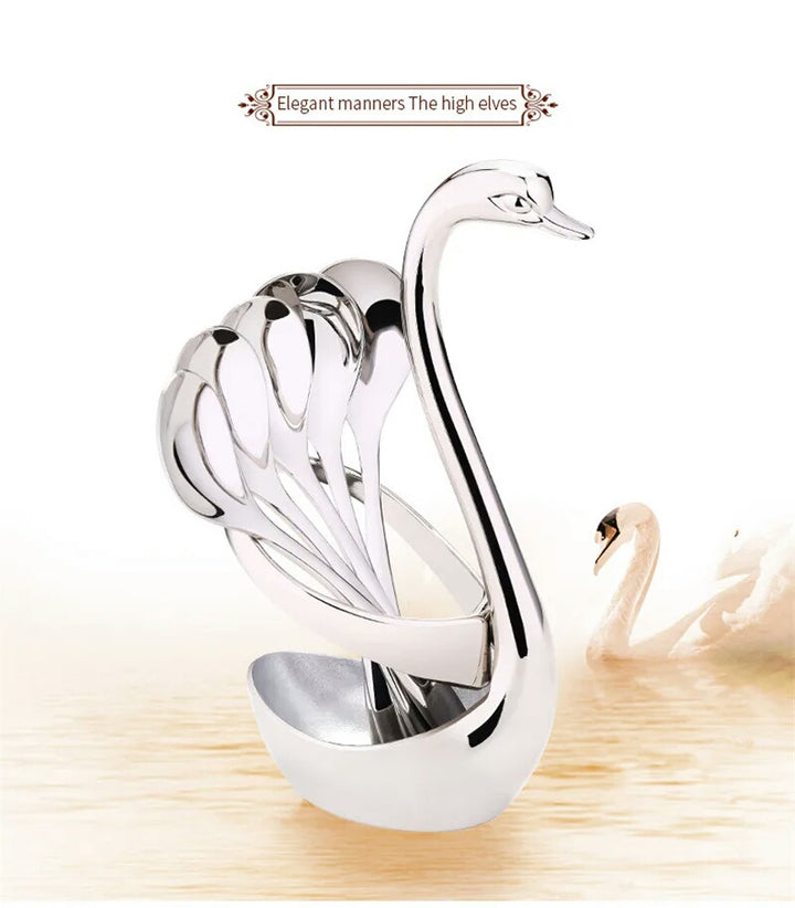 Stainless Steel Swan Shape Cutlery Holder