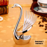 Stainless Steel Swan Shape Cutlery Holder