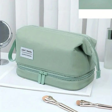 Double Layer Cosmetic Bag, Waterproof Organizer Case