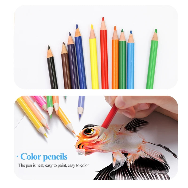 Children Drawing Set 65Pcs With Marker Color Pencil Coloring Book Watercolor Paint Brush Professional Art Kit