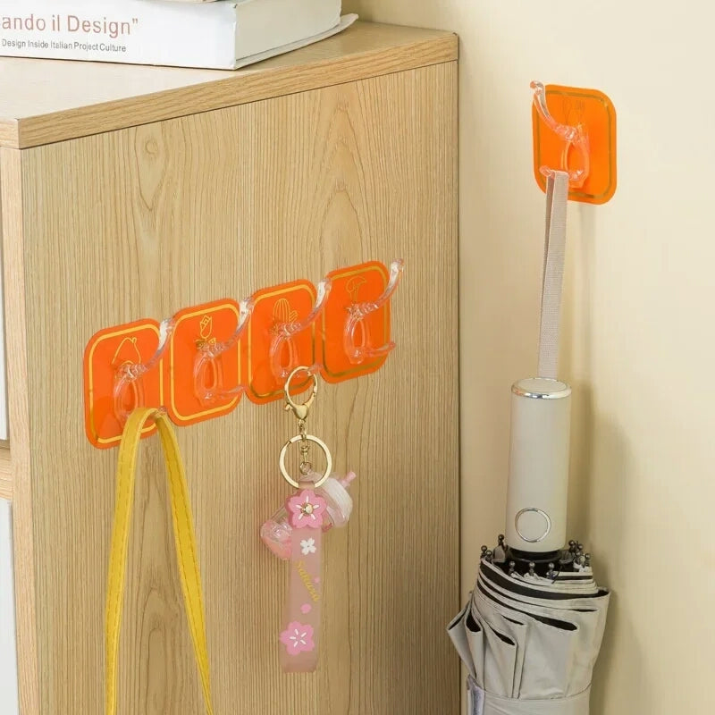 6 Rows Hooks Wall Mounted Room Organizer