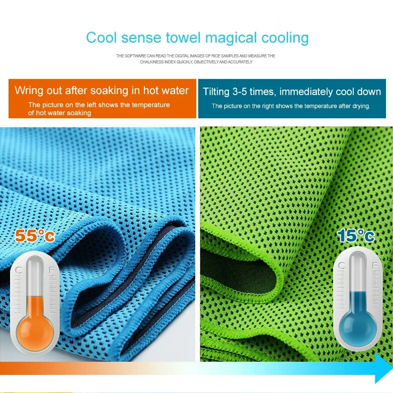 Outdoor sport ice rapid instant cooling microfiber quick .dry ice towel fitness