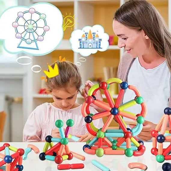 Magnetic Blocks Bar Toy, Magnetic Sticks & Balls Building Blocks Toys