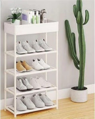 Shoe Rack With Shelf, 5 Tiers Simple Shoe Rack