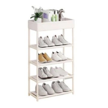 Shoe Rack With Shelf, 5 Tiers Simple Shoe Rack