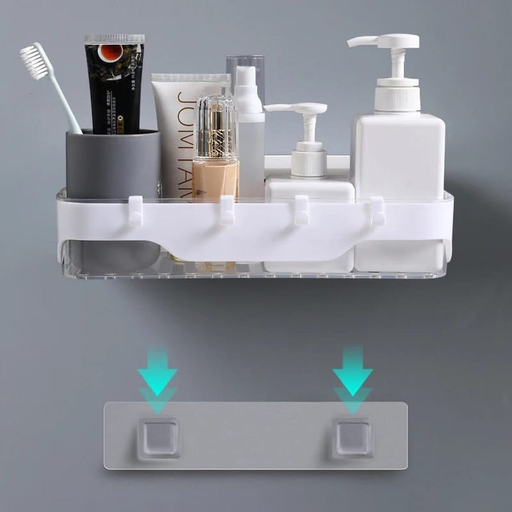 Bathroom Shelf, for Kitchen with Hooks