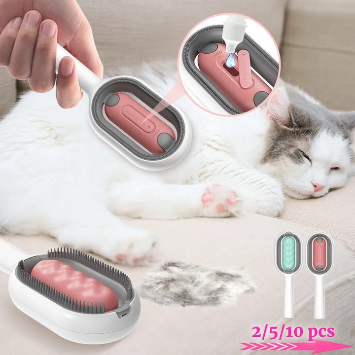 Cleaning Brush Pet Hair Removal Comb with Water Tank, Pet Cotton Tissue
