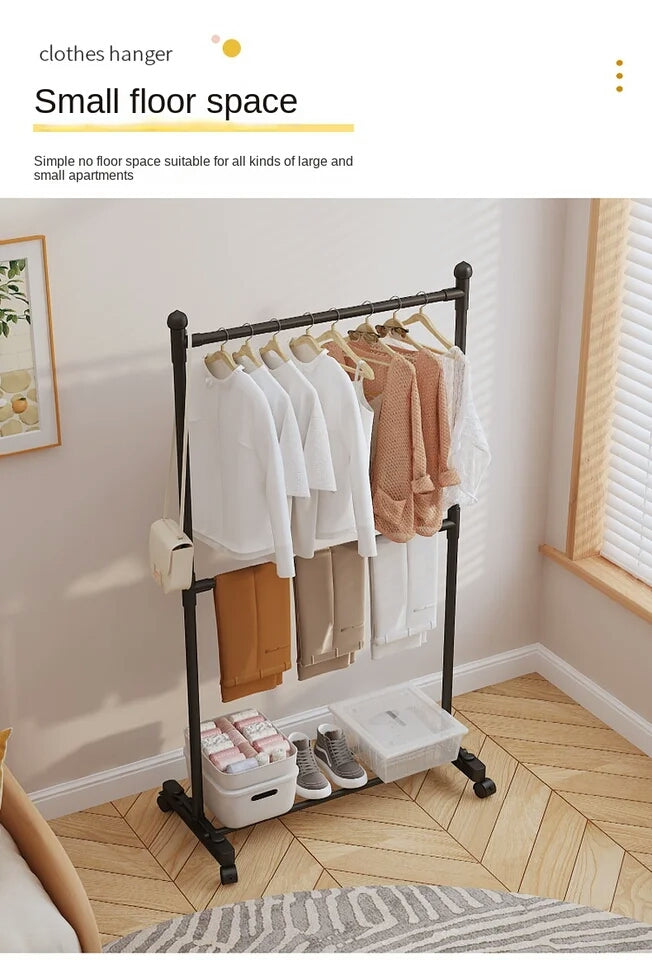 Double-Pole 2Layer Cloth Hanging Rack