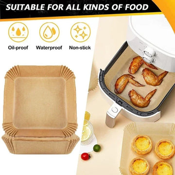 50 pcs Disposable Air Fryer Liner Paper Sqaure