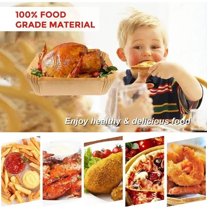 50 pcs Disposable Air Fryer Liner Paper Sqaure