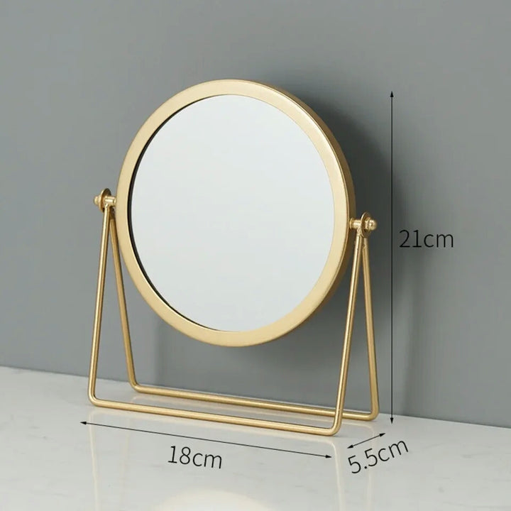 Nordic Brass Gold Metal Makeup Mirror