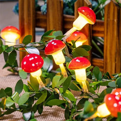 10 LED Mushroom Green Leaf Home Indoor Decorative LED Strings Light