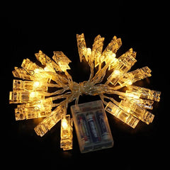 20 Fairy Plastic LED Photo Clip Battery Operated String Light