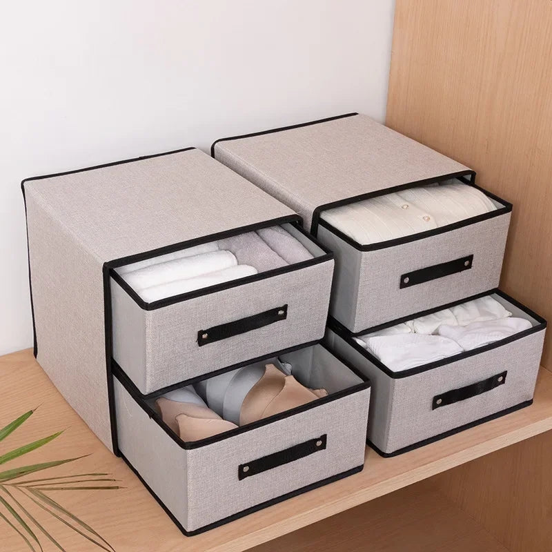 2 Drawer Fabric Storage Box Organizer