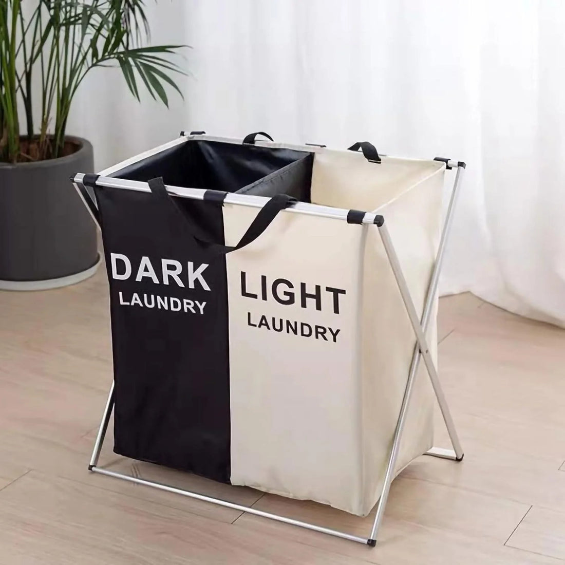 2postion laundry basket metal rode big capacity portable folding