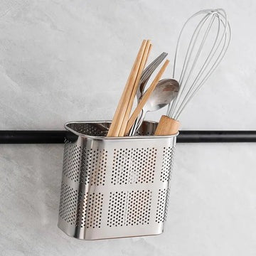 Stainless Steel Utensil Holder, Kitchen Wall Hanging Steel Cutlery Holder