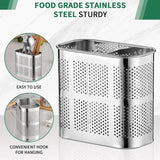 Stainless Steel Utensil Holder, Kitchen Wall Hanging Steel Cutlery Holder