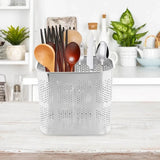 Stainless Steel Utensil Holder, Kitchen Wall Hanging Steel Cutlery Holder