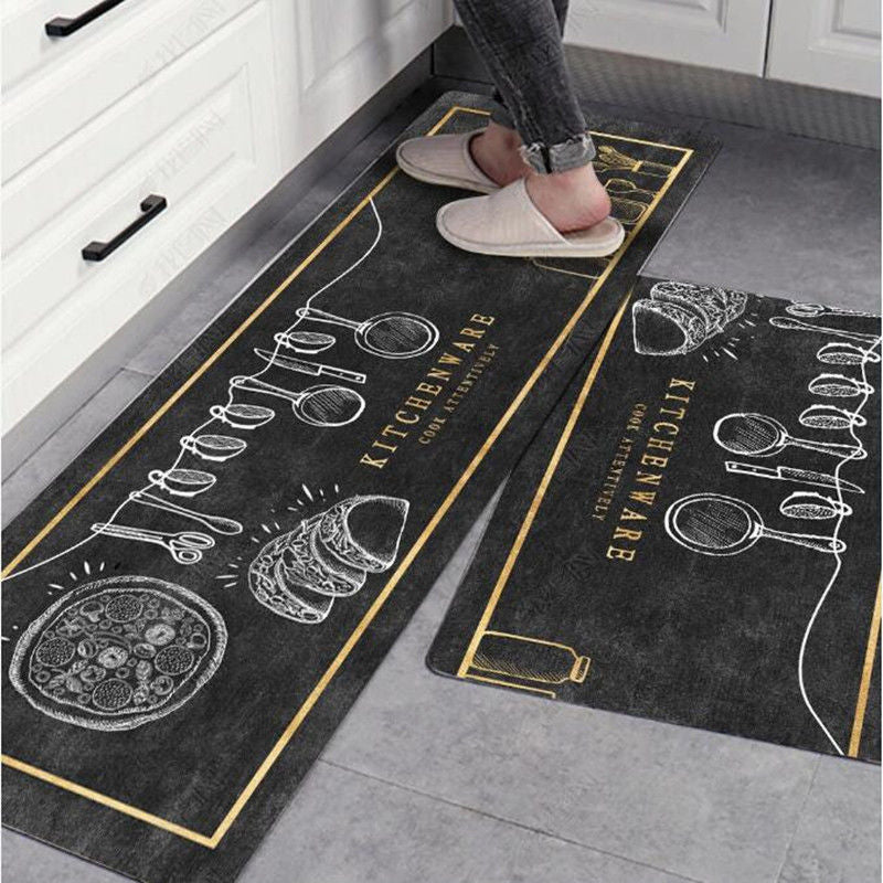 2 pcs set Kitchen , Bathroom ,HomeDecor Anti-Slip Absorbent Mat & Runner (A)