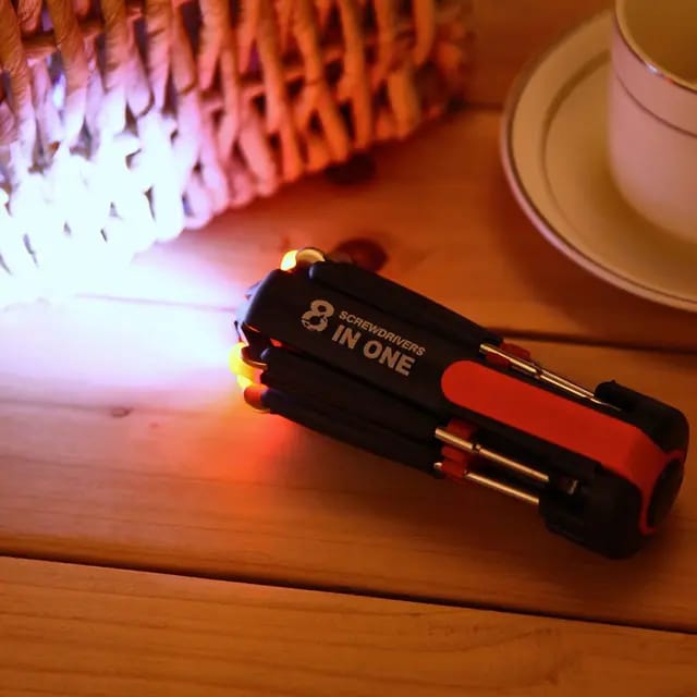 8-In-1 Multifunction Screwdriver Commonly Used Gadgets, Screwdriver Flashlight