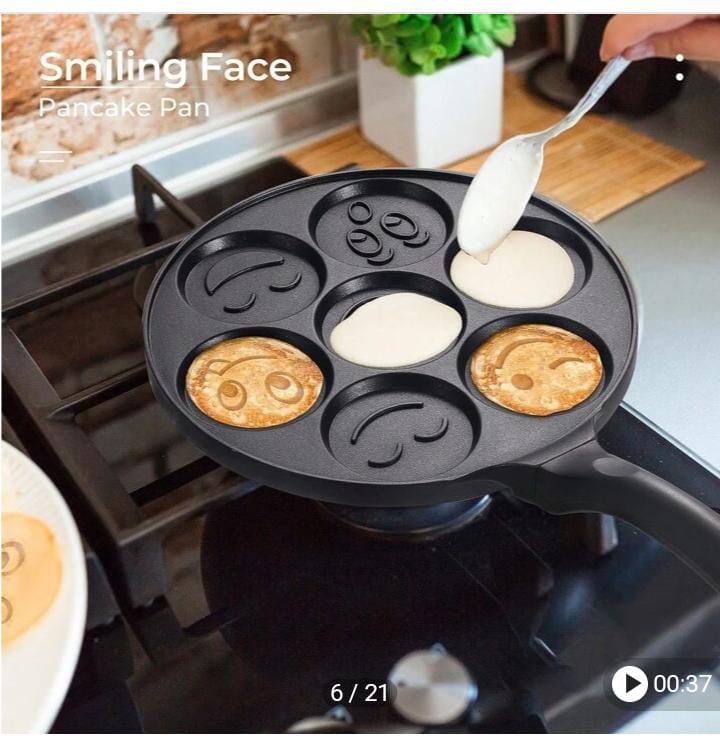7 Hole Smile Shape  Pancake Pan