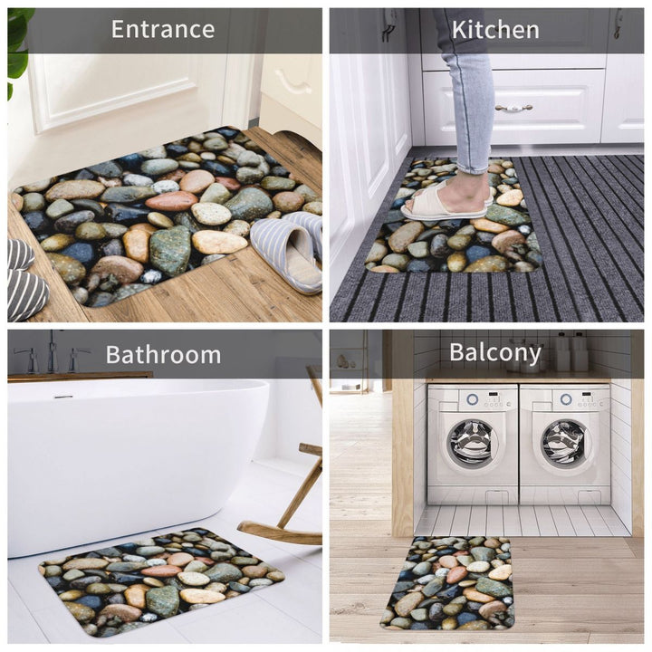 Non-slip Stone Cobblestone Kitchen Entrance Bathroom Rug Carpet Mat