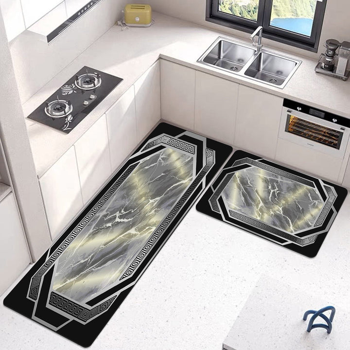 2 pcs set Kitchen , Bathroom ,HomeDecor Anti-Slip Absorbent Mat & Runner (H)