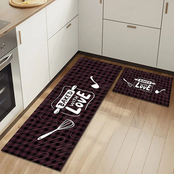 2 pcs set Kitchen , Bathroom ,HomeDecor Anti-Slip Absorbent Mat & Runner (R)