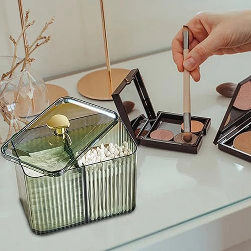Cosmetic organizer Makeup cotton pad organizer with lid