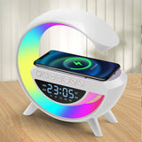 Bluetooth speaker, colorful atmosphere light, wireless charging clock, alarm clock