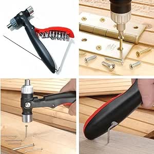 Multi-Function Emergency Tool Kit, Ratchet Screwdriver, Nail Opener Head, Functional Safety Hammer