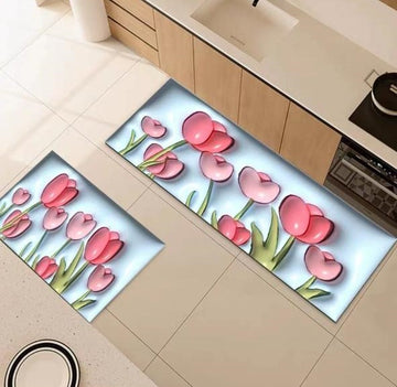 2 pcs set Kitchen , Bathroom ,HomeDecor Anti-Slip Absorbent Mat & Runner (i5)