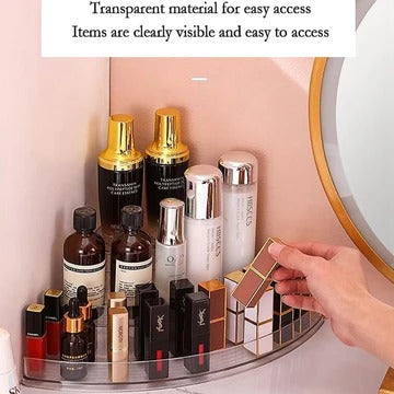 Acrylic Triangle Corner Organizer, Multi Layer Space Saving Solution