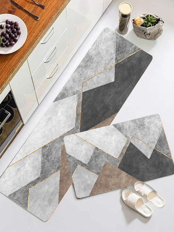 2 pcs set Kitchen , Bathroom ,HomeDecor Anti-Slip Absorbent Mat & Runner (M1)