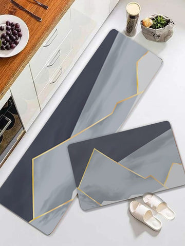 2 pcs set Kitchen , Bathroom ,HomeDecor Anti-Slip Absorbent Mat & Runner (M2)