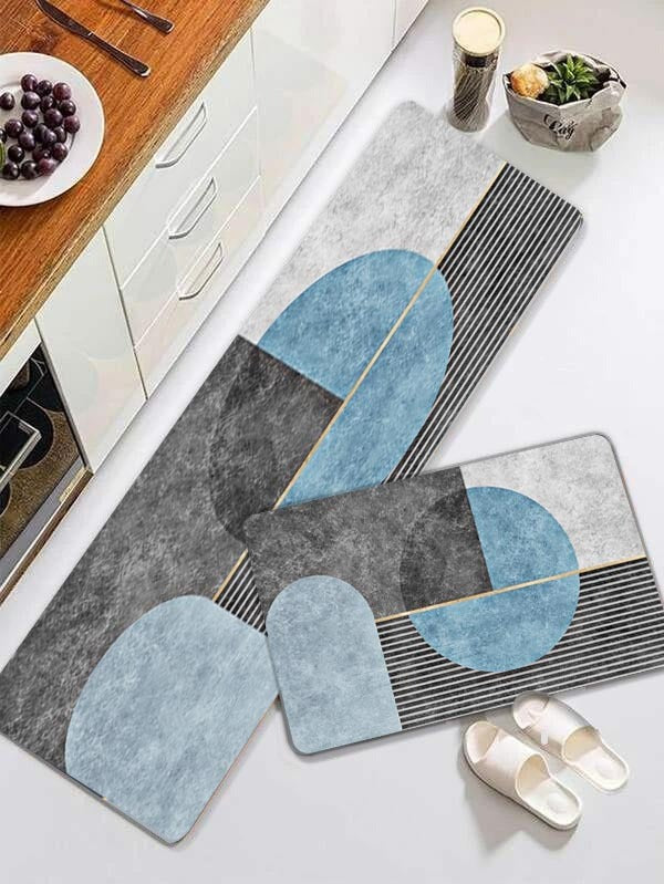2 pcs set Kitchen , Bathroom ,HomeDecor Anti-Slip Absorbent Mat & Runner (M5)