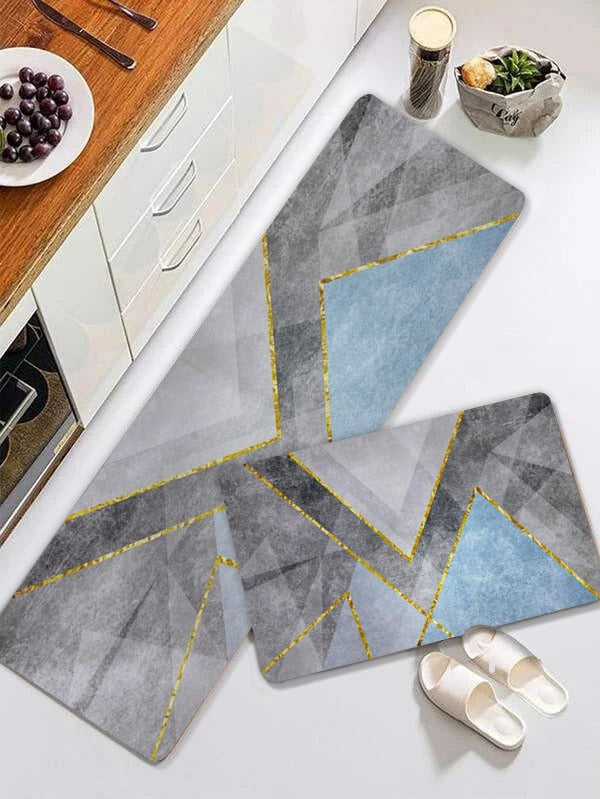 2 pcs set Kitchen , Bathroom ,HomeDecor Anti-Slip Absorbent Mat & Runner (M6)