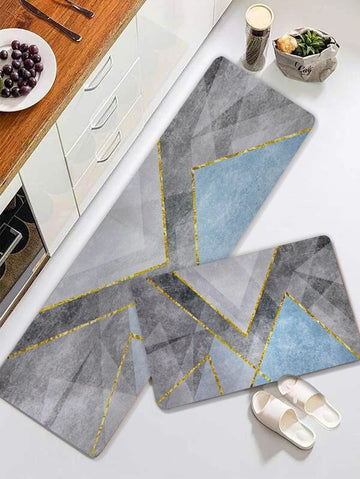 2 pcs set Kitchen , Bathroom ,HomeDecor Anti-Slip Absorbent Mat & Runner (M6)
