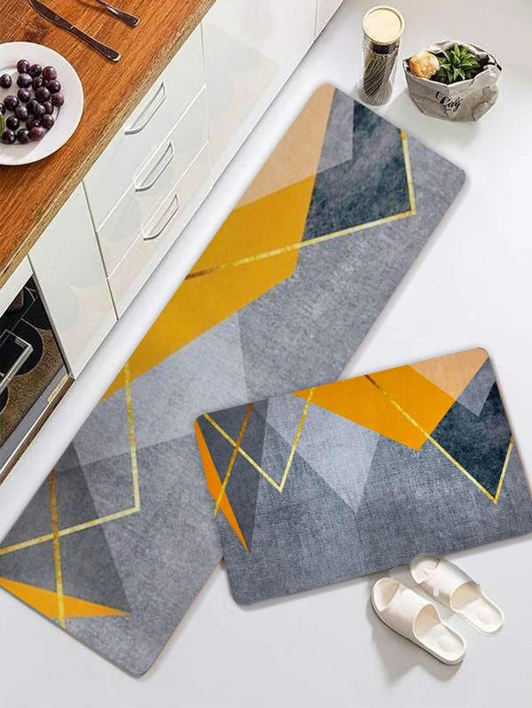 2 pcs set Kitchen , Bathroom ,HomeDecor Anti-Slip Absorbent Mat & Runner (M7)