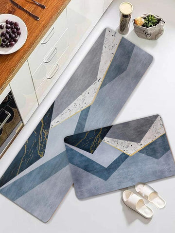 2 pcs set Kitchen , Bathroom ,HomeDecor Anti-Slip Absorbent Mat & Runner (M12)