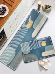 2 pcs set Kitchen , Bathroom ,HomeDecor Anti-Slip Absorbent Mat & Runner (M14)