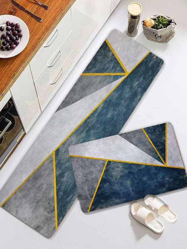 2 pcs set Kitchen , Bathroom ,HomeDecor Anti-Slip Absorbent Mat & Runner (M15)