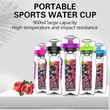 Acrylic Detox Sports Water Bottle with free cleaning brush