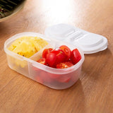 (Pack of 3 )2 Partition  Plastic Food Container Portable Lunch Box