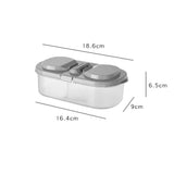 (Pack of 3 )2 Partition  Plastic Food Container Portable Lunch Box