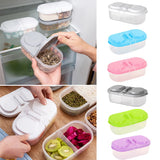 (Pack of 3 )2 Partition  Plastic Food Container Portable Lunch Box