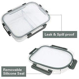 Set Of 3 Glass Food Container, Refrigerator Glass Meal Prep Containers