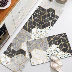 2 pcs set Kitchen , Bathroom ,HomeDecor Anti-Slip Absorbent Mat & Runner (M16)