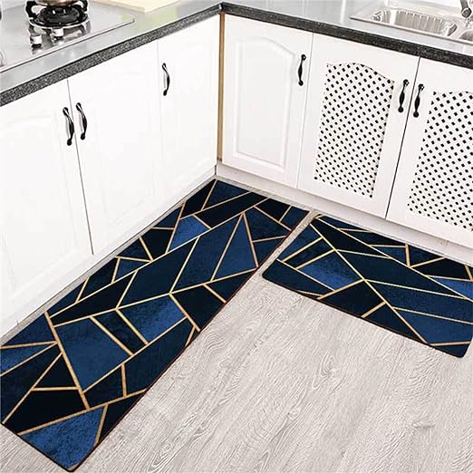 2 pcs set Kitchen , Bathroom ,HomeDecor Anti-Slip Absorbent Mat & Runner (M19)
